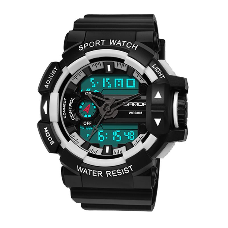 Lysende Display Candar Stopur Herre Mode Sport Watch Dual Display Digital Watch