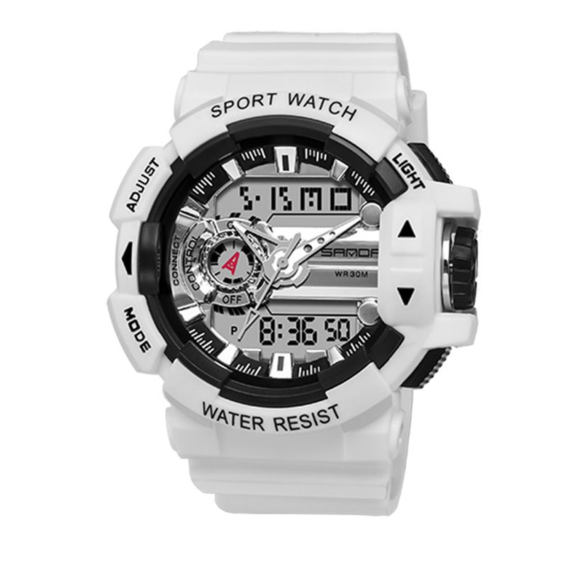 Lysende Display Candar Stopur Herre Mode Sport Watch Dual Display Digital Watch