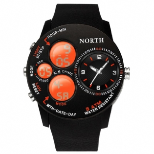 Mode Casual Mænd Digital Watch 5atm Vandtæt Lysende Uge Dato Display Stopur Dual Display Watch