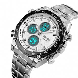 Mode Mænd Digital Quartz Watch 3atm Vandtæt Stopur Sport Dual Display Watch