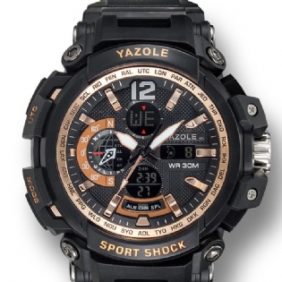 Sport Stopur Timing Kalender Uge Lysende Dual Display Digital Watch