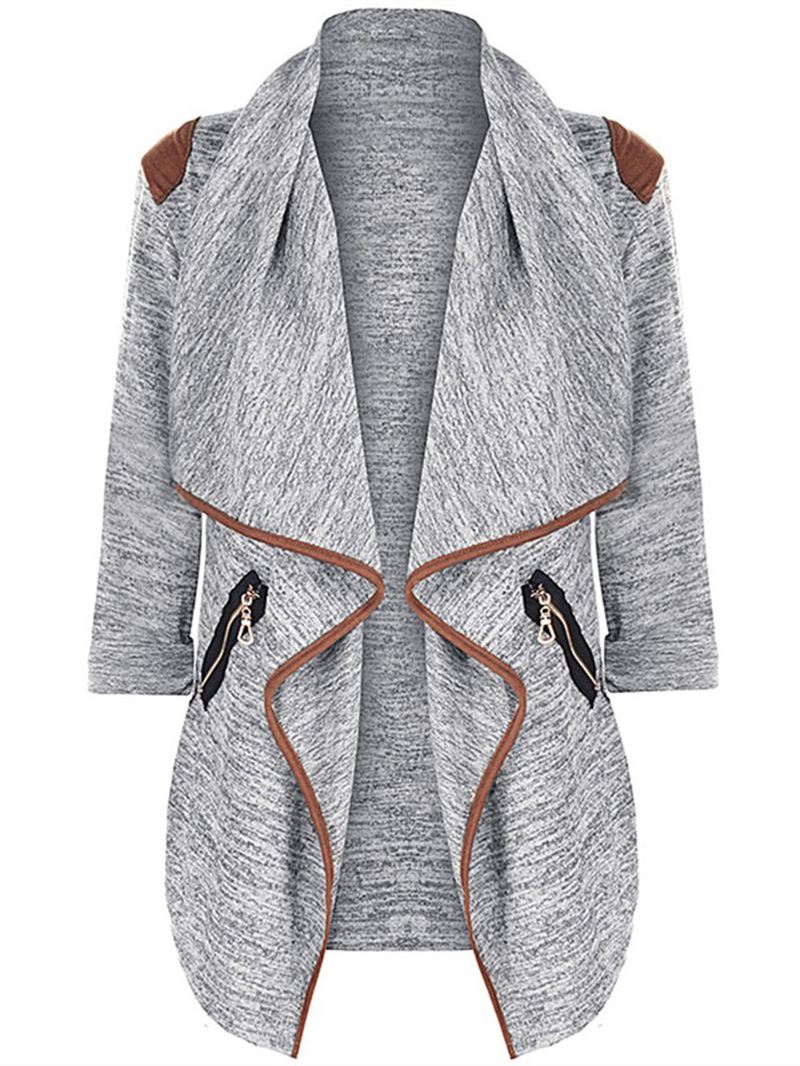 Casual Kvinder Med Lynlås Lommer Med Lange Ærmer Cardigans