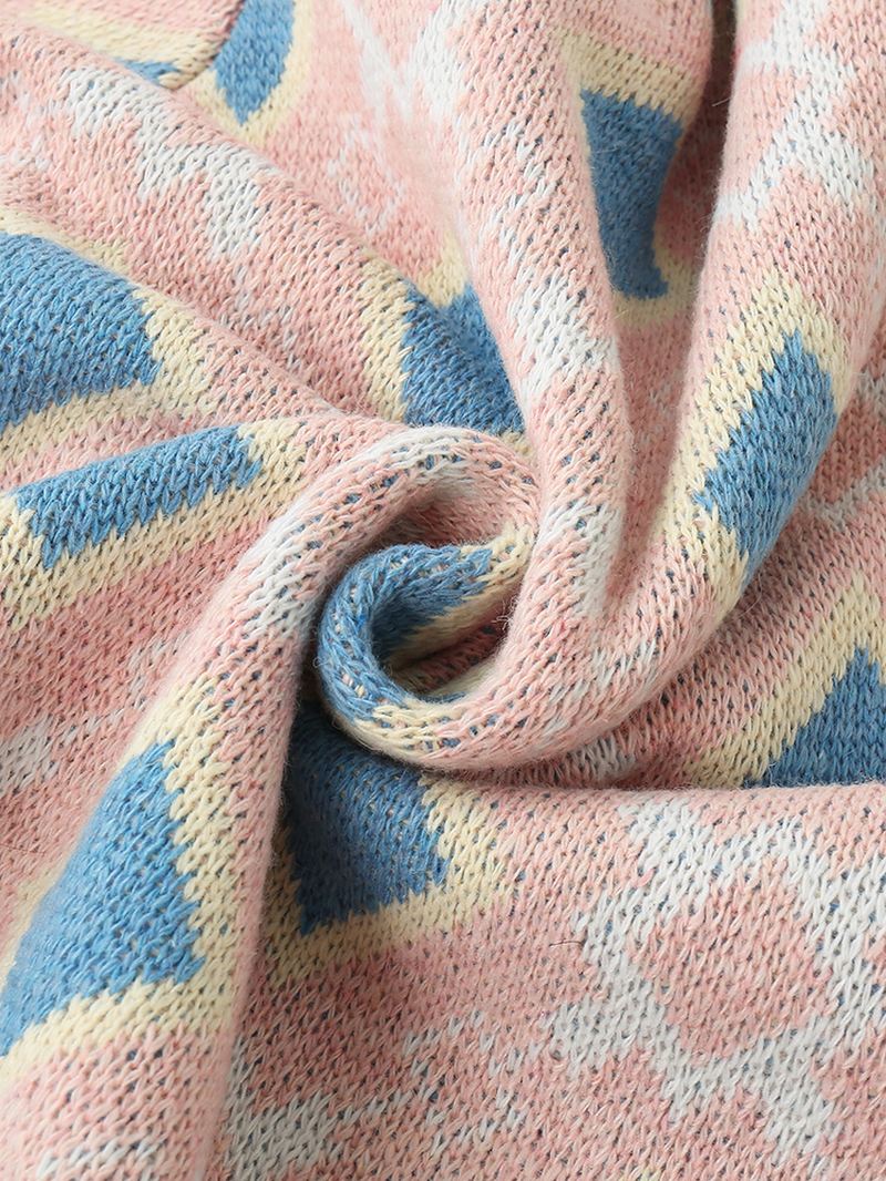 Kvinder Argyle Mønster Geometrisk Strikket Casual Animeret Knap Cardigan