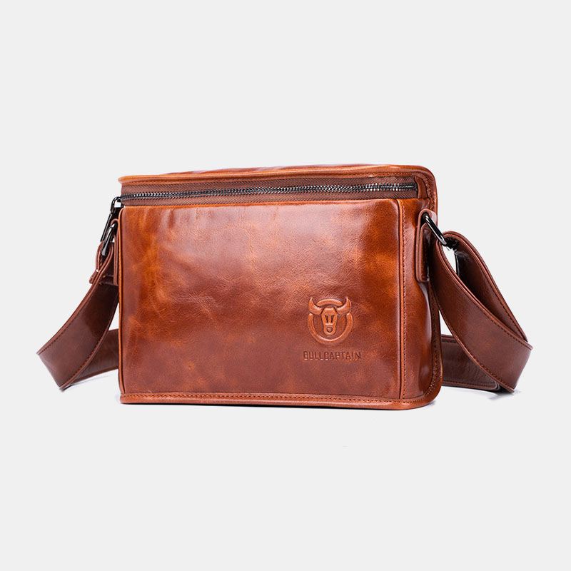 Ægte Læder Anti-tyveri Slidstærkt 7.9 Tommer Ipad Vintage Firkantet Taske Crossbody Taske Skuldertaske