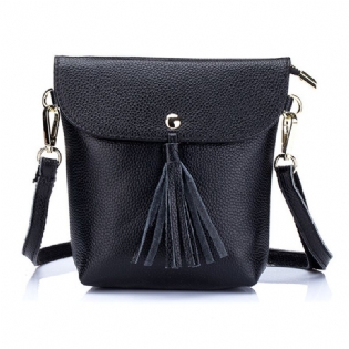 Ægte Læder Kvast Mini Skuldertasker Vintage Hasp Crossbody Tasker 5.5 Tommer Telefontasker