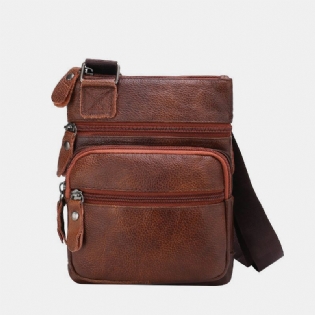 Ægte Læder Til Mænd Med Stor Kapacitet Vandtæt Og Slidstærk Crossbody-taske