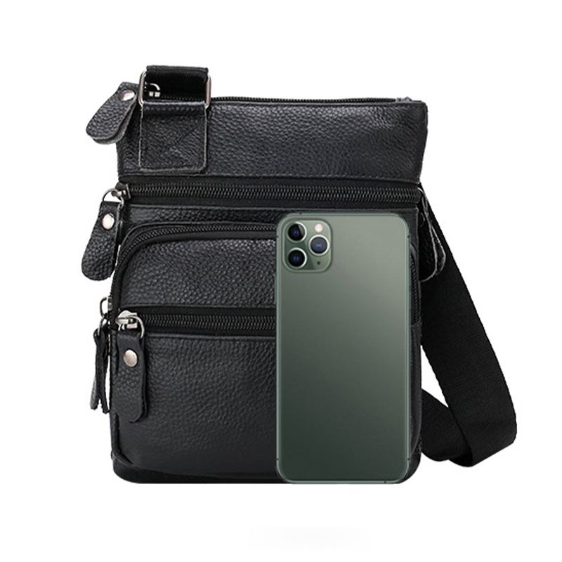 Ægte Læder Til Mænd Med Stor Kapacitet Vandtæt Og Slidstærk Crossbody-taske
