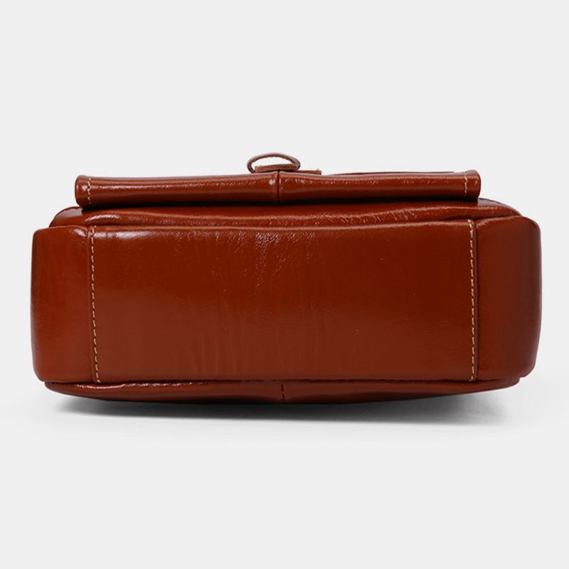 Ægte Læder Til Mænd Med Stor Kapacitet Vintage Business Crossbody-taske Skuldertaske