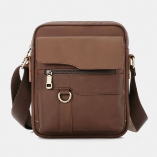 Ægte Læder Til Mænd Stor Kapacitet Vintage Afslappet 6.5 Tommer Telefontaske Crossbody-taske Skuldertaske Messenger Briefcase