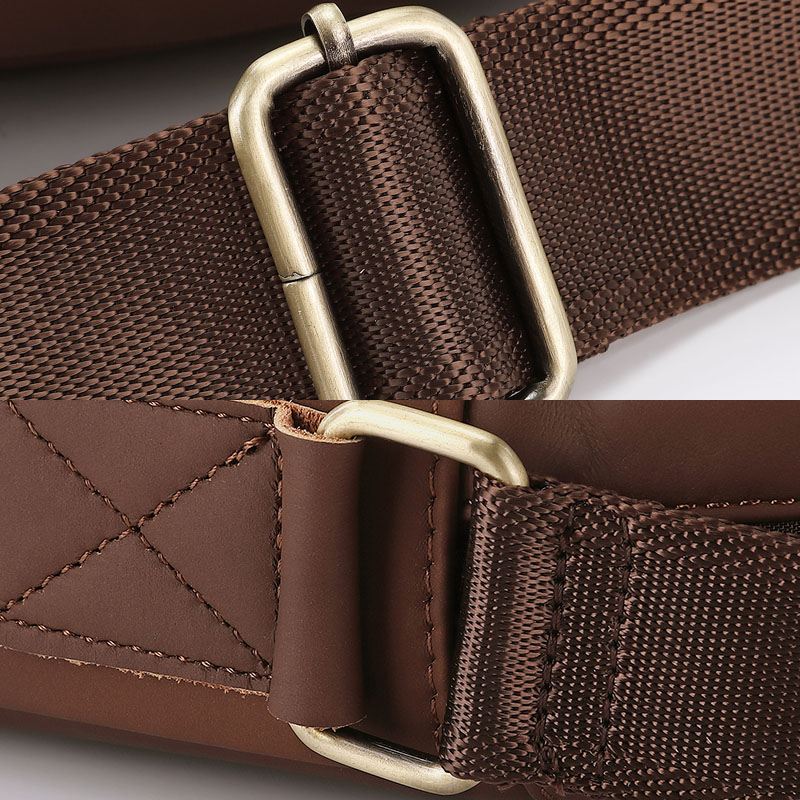 Ægte Læder Til Mænd Stor Kapacitet Vintage Afslappet 6.5 Tommer Telefontaske Crossbody-taske Skuldertaske Messenger Briefcase