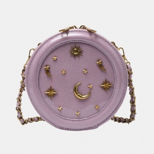 Dame Pu-kæde Galaxy Rund Crossbody-taske