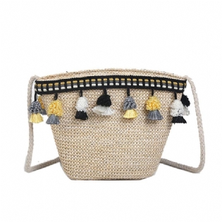 Halmkvast Fritid Lynlås Bucket Bag Skuldertaske