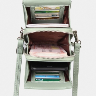 Kvinder 8 Card Slots Telefontaske Solid Crossbody Bag Skuldertaske