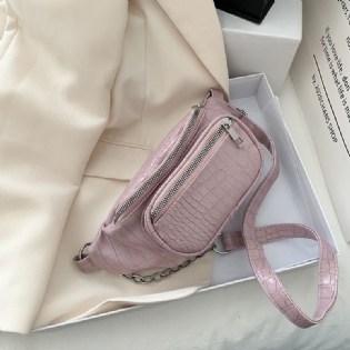 Kvinder Alligator Croc-mønster Cha Multi-carry Bælte Brysttaske Crossbody-taske