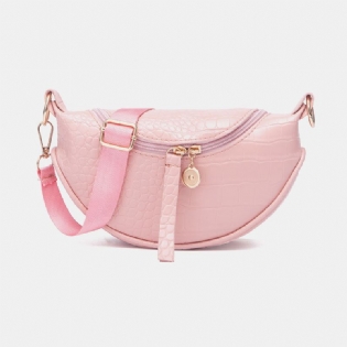 Kvinder Alligator Semi-circle Sadeltaske Crossbody Bag Fritid Brysttaske