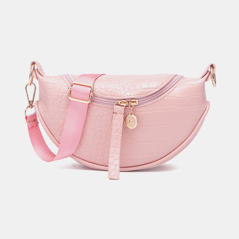 Kvinder Alligator Semi-circle Sadeltaske Crossbody Bag Fritid Brysttaske