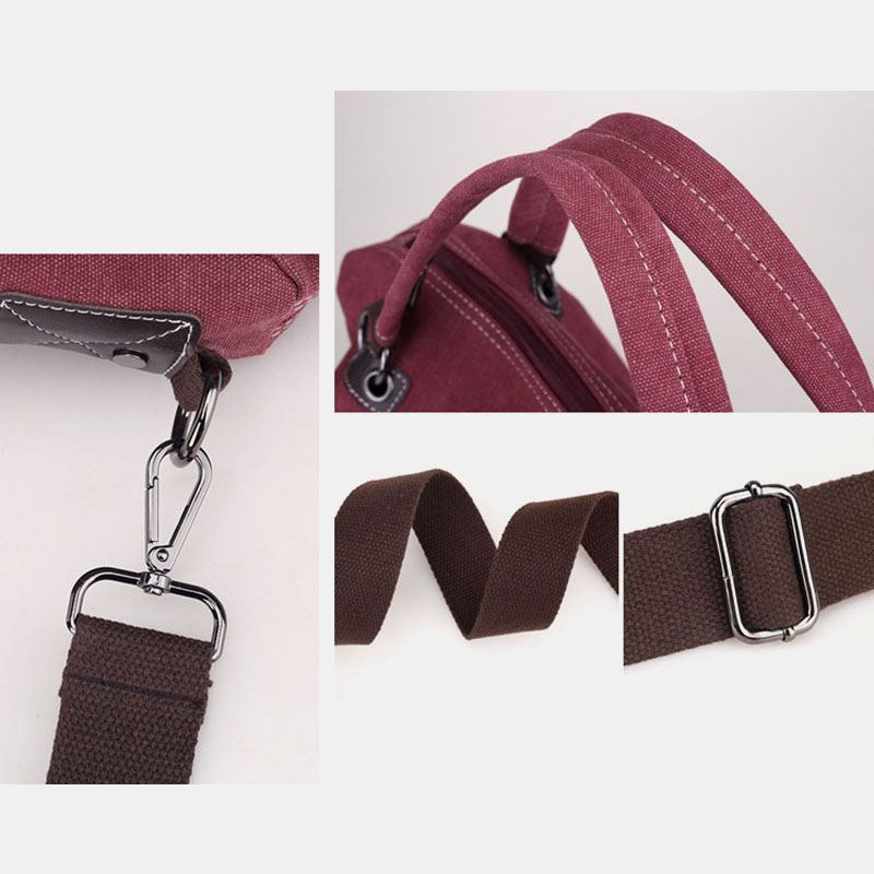 Kvinder Casual Canvas Håndtaske Multi-carry Crossbody Taske