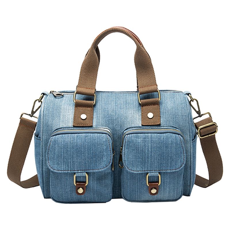 Kvinder Denim Rejser Håndtaske Med Stor Kapacitet Casual Crossbody Taske