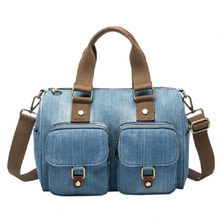 Kvinder Denim Rejser Håndtaske Med Stor Kapacitet Casual Crossbody Taske