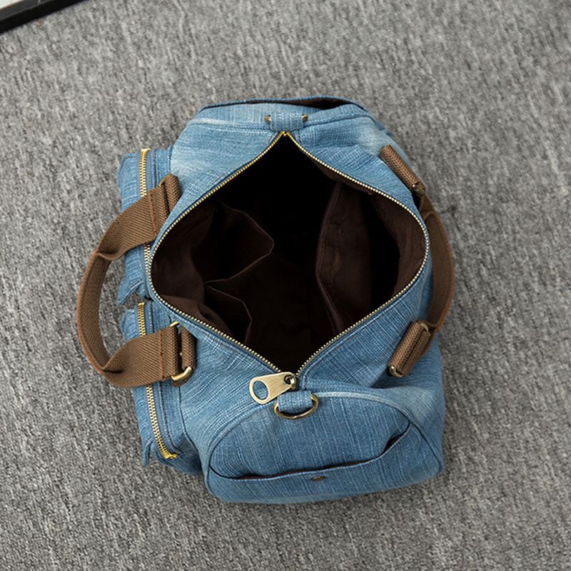 Kvinder Denim Rejser Håndtaske Med Stor Kapacitet Casual Crossbody Taske
