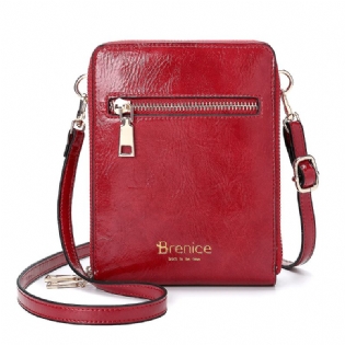 Kvinder Design Multifunktion Telefontaske Olievoks Læder Crossbody Taske