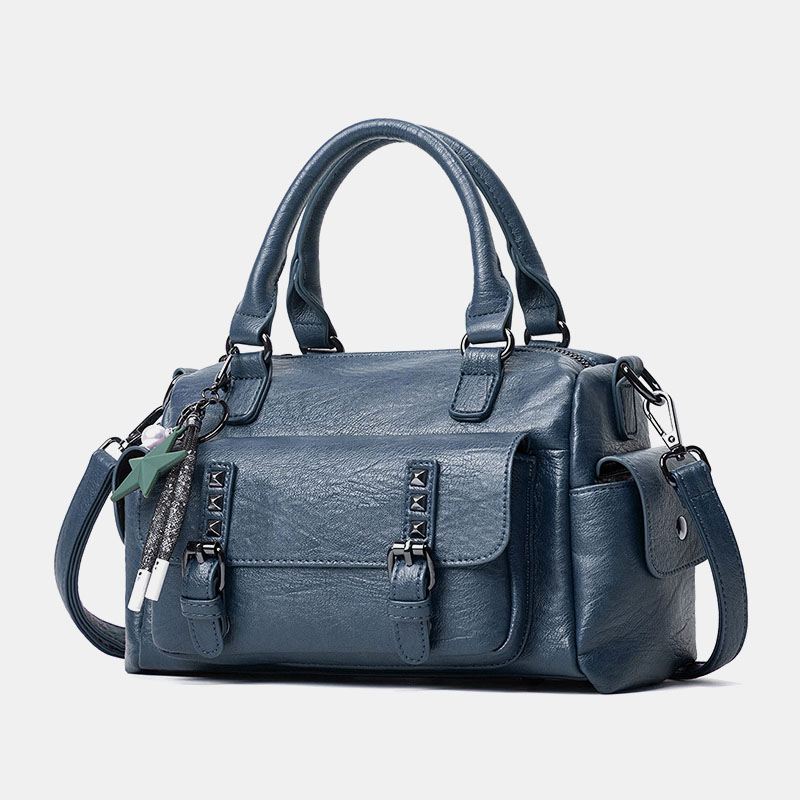 Kvinder Femtakkede Stjernevedhæng Large Capacoty Crossbody-taske Multi-lomme Blødt Læder Skuldertaske Håndtaske