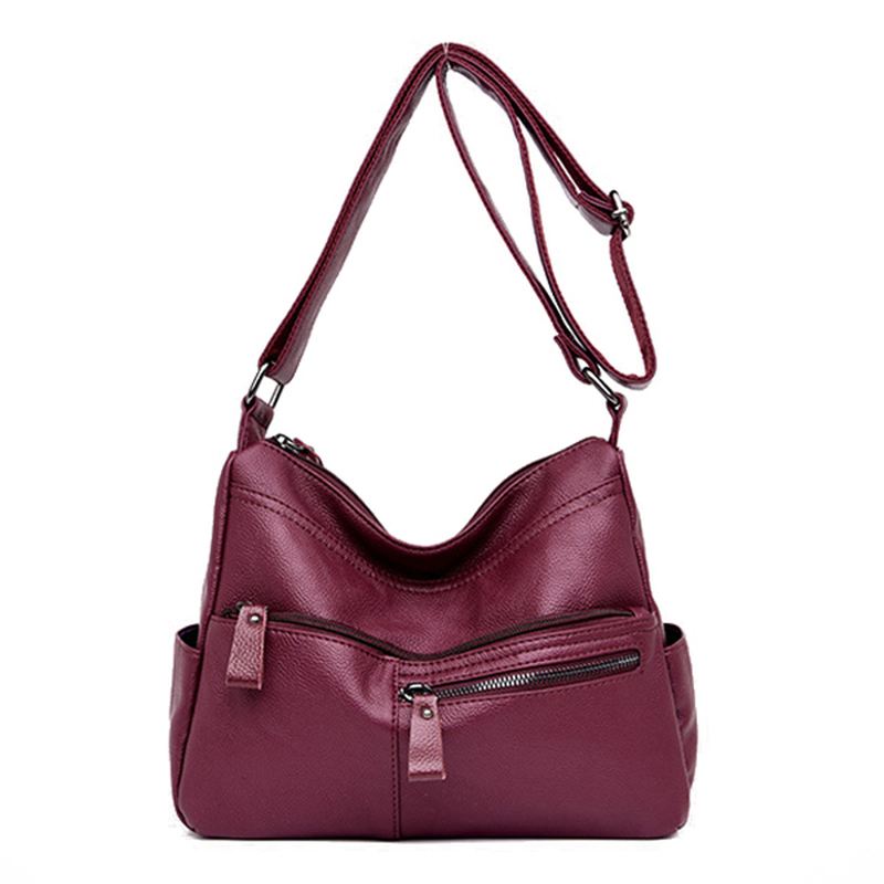 Kvinder Imiteret Læder Fritids Skuldertaske Crossbody Bag Skuldertaske