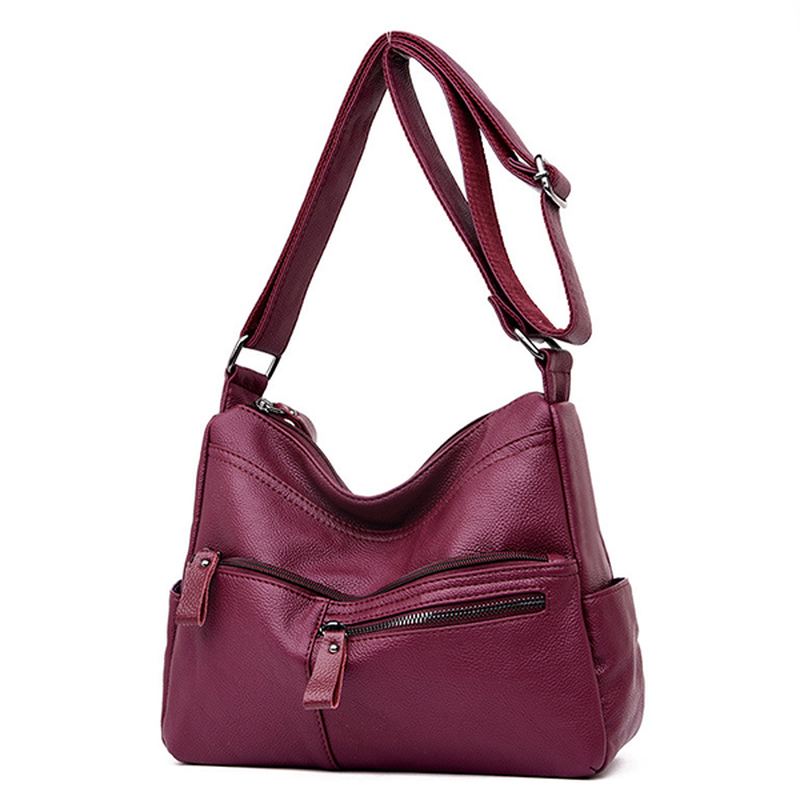 Kvinder Imiteret Læder Fritids Skuldertaske Crossbody Bag Skuldertaske