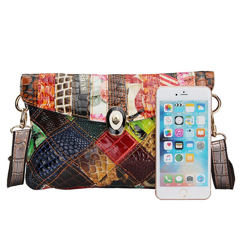 Kvinder Kontrastfarve Skuldertasker Dame Vintage Crossbody Tasker Elegante Messenger Tasker