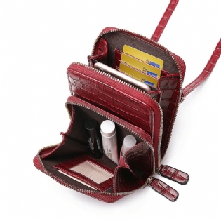 Kvinder Krokodille Mønster Multi-card Slots Taske Telefon Taske Crossbody Taske