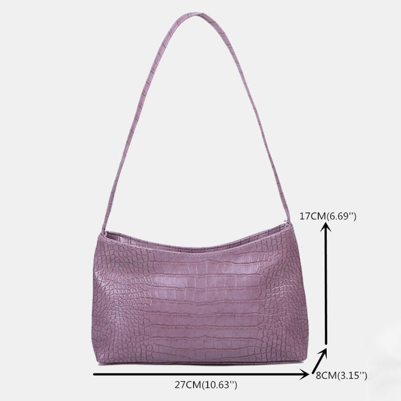 Kvinder Krokodille Mønster Solid Satchel Skuldertaske