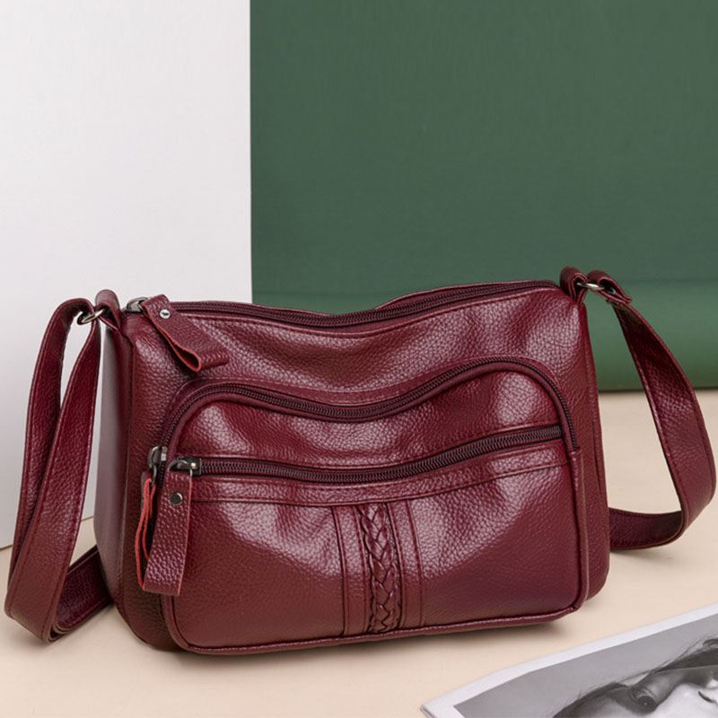 Kvinder Med Stor Kapacitet Crossbody-taske Multi-pocket Slidbestandig Retro Skuldertaske