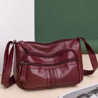 Kvinder Med Stor Kapacitet Crossbody-taske Multi-pocket Slidbestandig Retro Skuldertaske