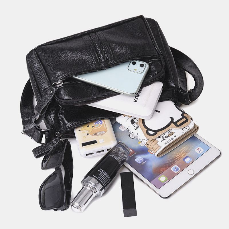 Kvinder Med Stor Kapacitet Crossbody-taske Multi-pocket Slidbestandig Retro Skuldertaske