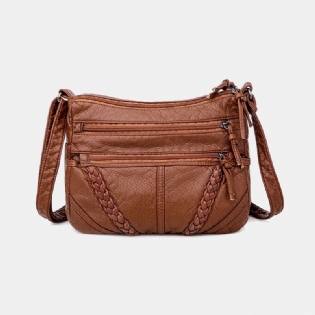 Kvinder Multi-pocket Midaldrende Vintage Crossbody Bag Skuldertaske