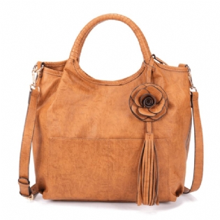 Kvinder National Style Retro Floral Stor Kapacitet Skulder Crossbody Taske Håndtaske