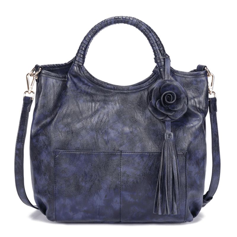 Kvinder National Style Retro Floral Stor Kapacitet Skulder Crossbody Taske Håndtaske