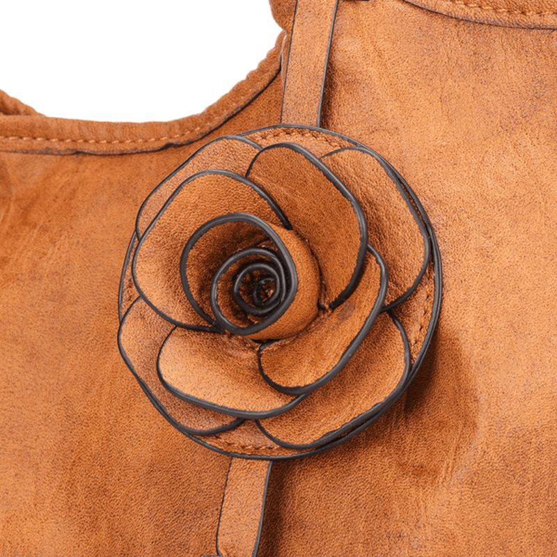Kvinder National Style Retro Floral Stor Kapacitet Skulder Crossbody Taske Håndtaske