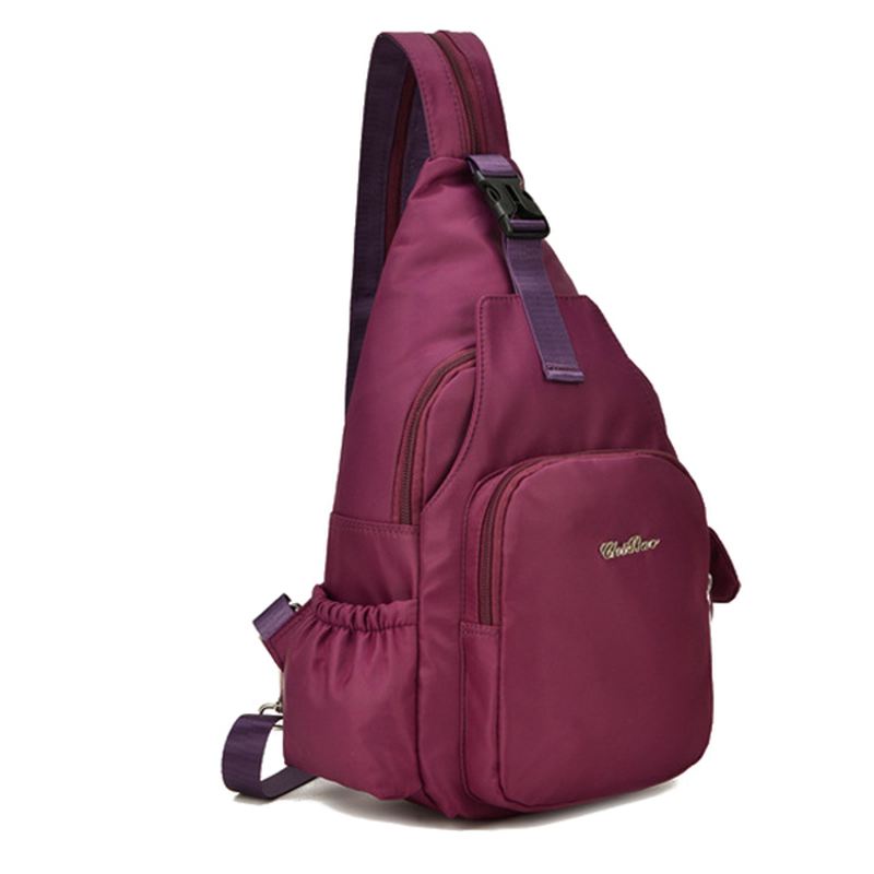 Kvinder Nylon Multifunktionel Vandtæt Crossbody Taske Rygsæk Fritid Rejse Bryst Taske Baby Taske