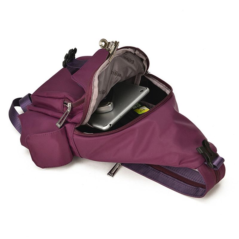 Kvinder Nylon Multifunktionel Vandtæt Crossbody Taske Rygsæk Fritid Rejse Bryst Taske Baby Taske