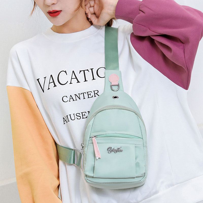 Kvinder Nylon Vandtæt Brysttaske Crossbody Taske