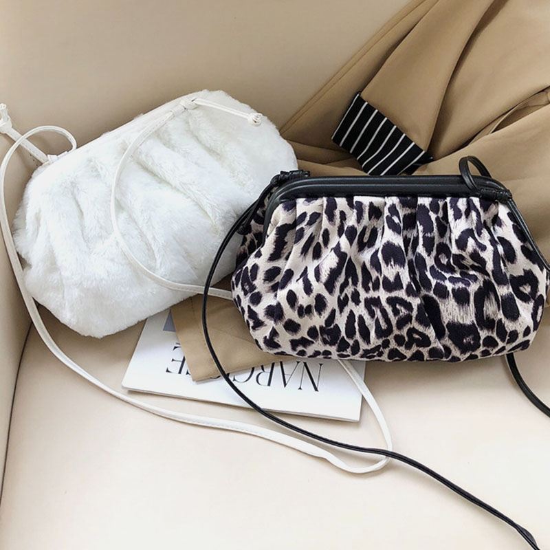 Kvinder Plys Pouch Crossbody Bag Mode Cloud Bag Skuldertaske
