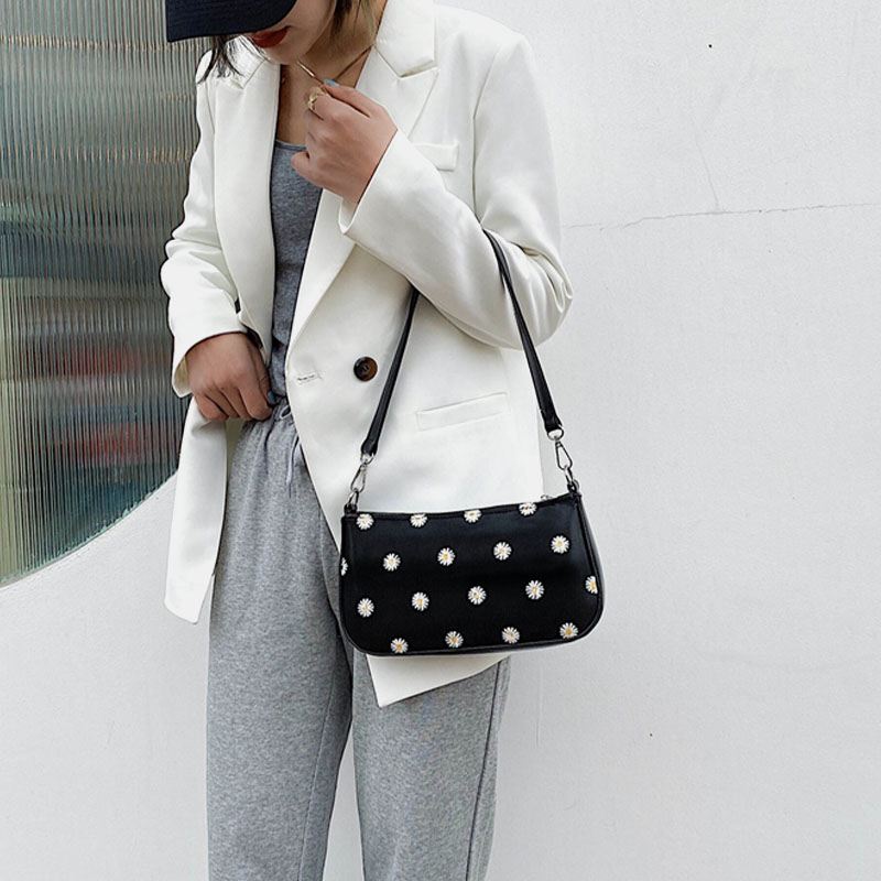 Kvinder Prikket Trykt Skuldertaske Crossbody Taske