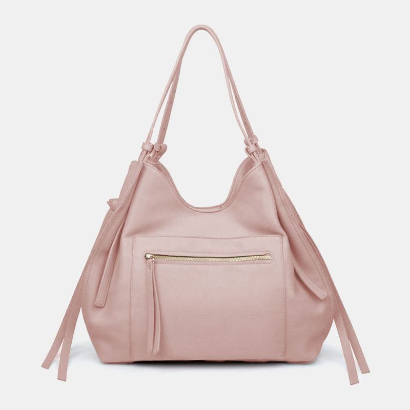 Kvinder Pu-læder Anti-tyveri Skuldertaske Vintage Stor Kapacitet Crossbody Taske Håndtaske Tote