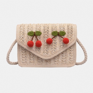 Kvinder Rejser Sommer Beach Weave Straw Crossbody Taske