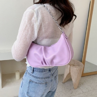 Kvinder Solid Mode Cha Satchel Skuldertaske Crossbody Taske