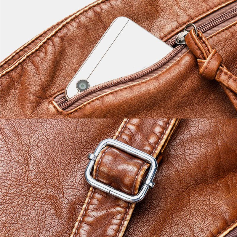 Kvinder Solid Multi-pocket Midaldrende Crossbody Bag Skuldertaske