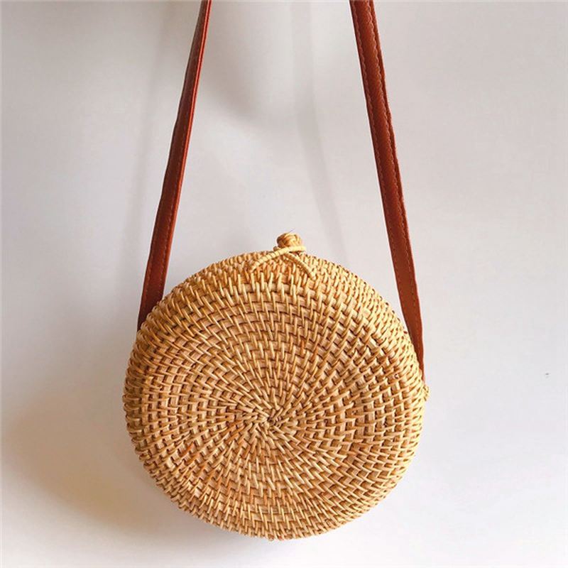 Kvinder Straw Hollow Out Crossbody Bag Rejse Skuldertaske
