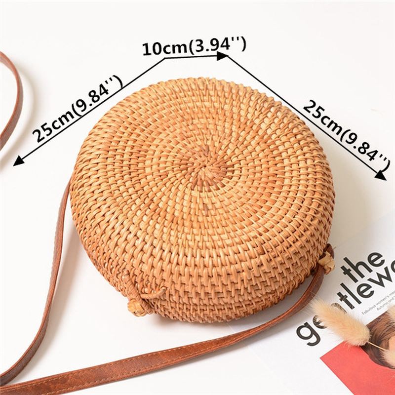 Kvinder Straw Hollow Out Crossbody Bag Rejse Skuldertaske