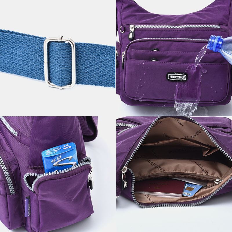 Kvinder Vandtæt Multi-pocket Solid Casual Crossbody Bag Skuldertaske